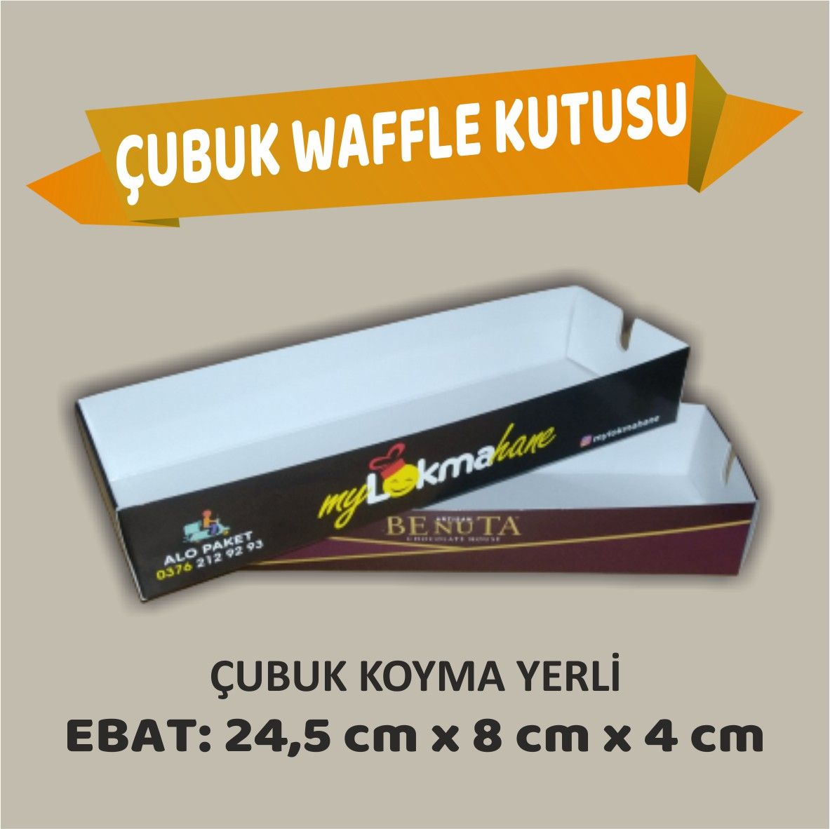 ÇUBUK WAFFLE KABI ÇUBUK YERLİ BASKISIZ 1000 Adet