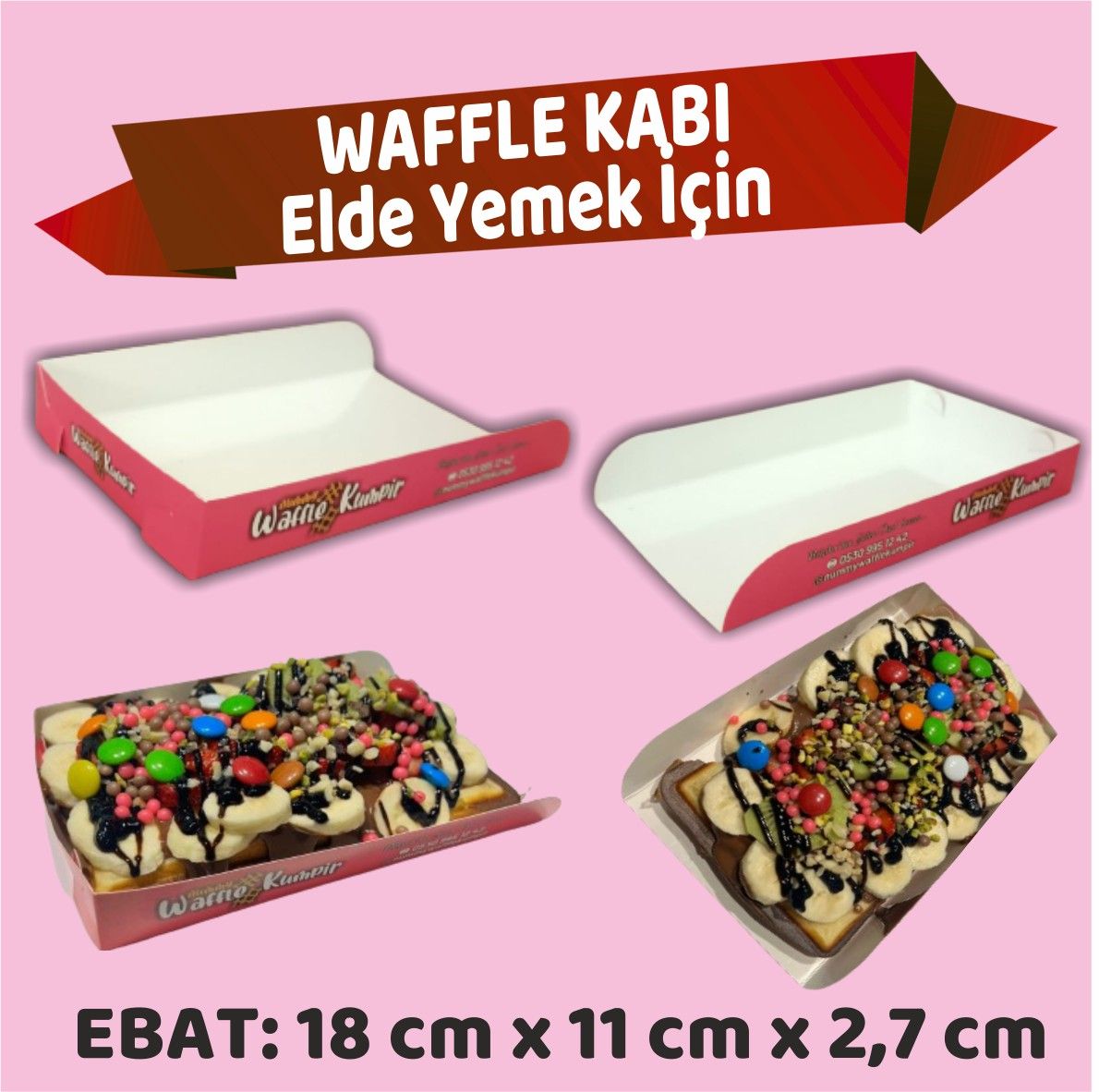 WAFFLE KABI ELDE YEMEK İÇİN 3000 Adet